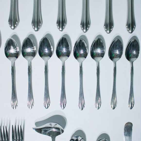 Vintage Retroneu Korea 18/8 Flatware & Serving Set 46 Pieces BARRINGTON - Picture 9 of 13